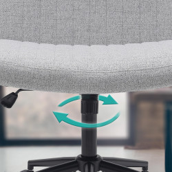 Chaise de bureau en tissu Kingman gris clair