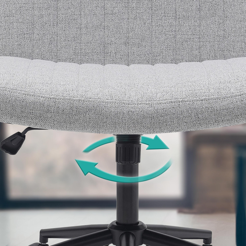 Chaise de bureau en tissu Kingman gris clair