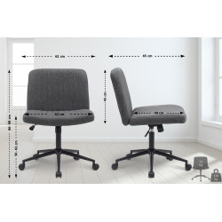 Chaise de bureau en tissu Kingman gris foncé