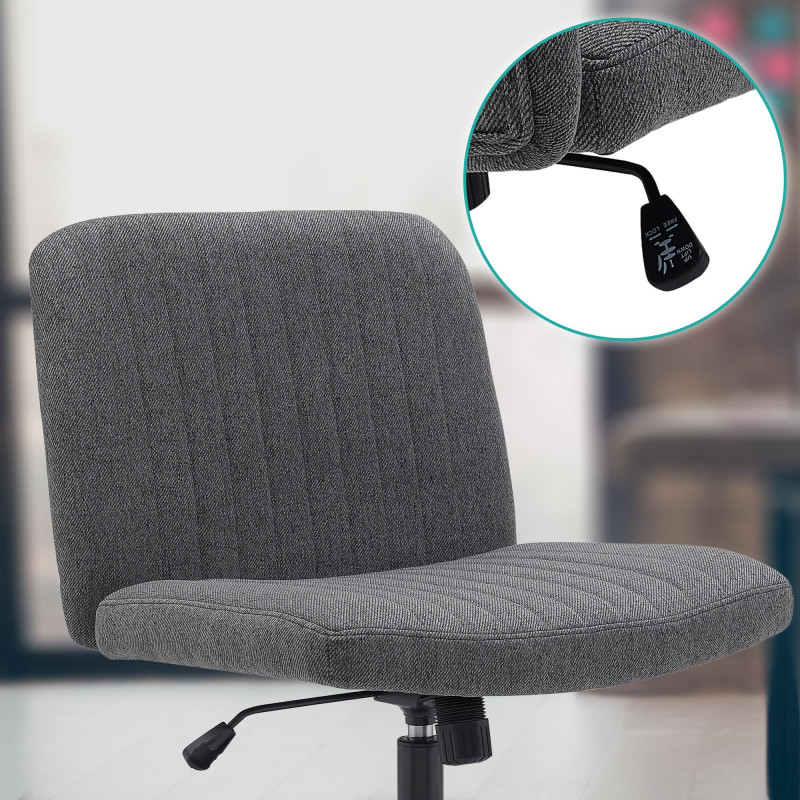 Chaise de bureau en tissu Kingman gris foncé