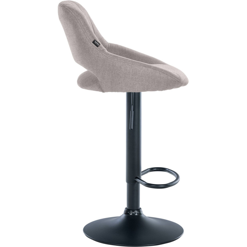 Tabouret de bar Milet, tissu, noir/gris