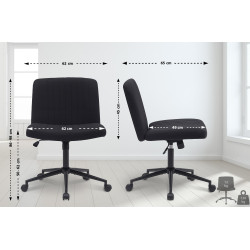Chaise de bureau en tissu Kingman noir