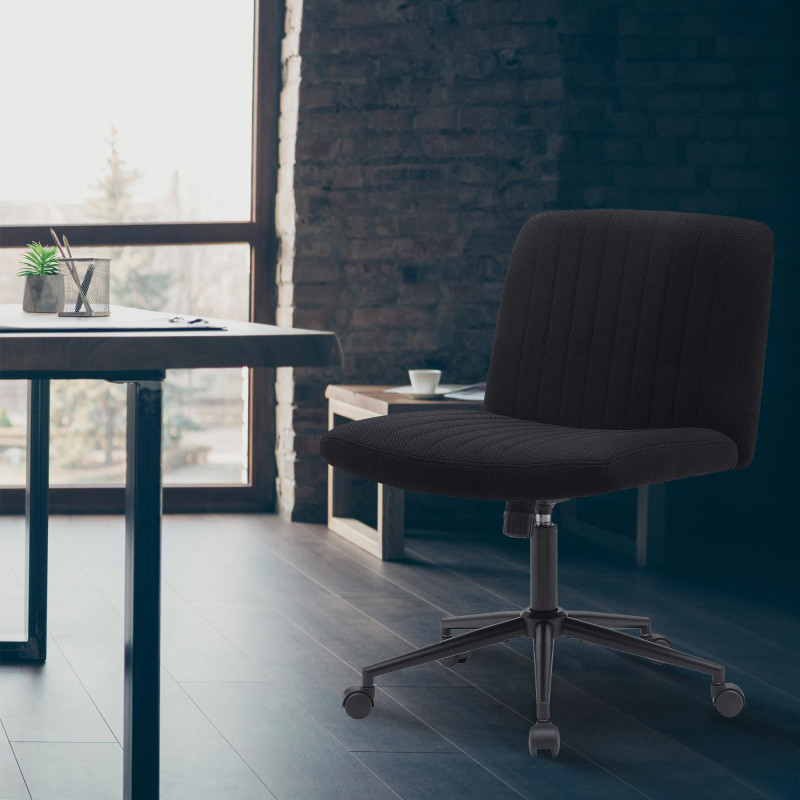 Chaise de bureau en tissu Kingman noir