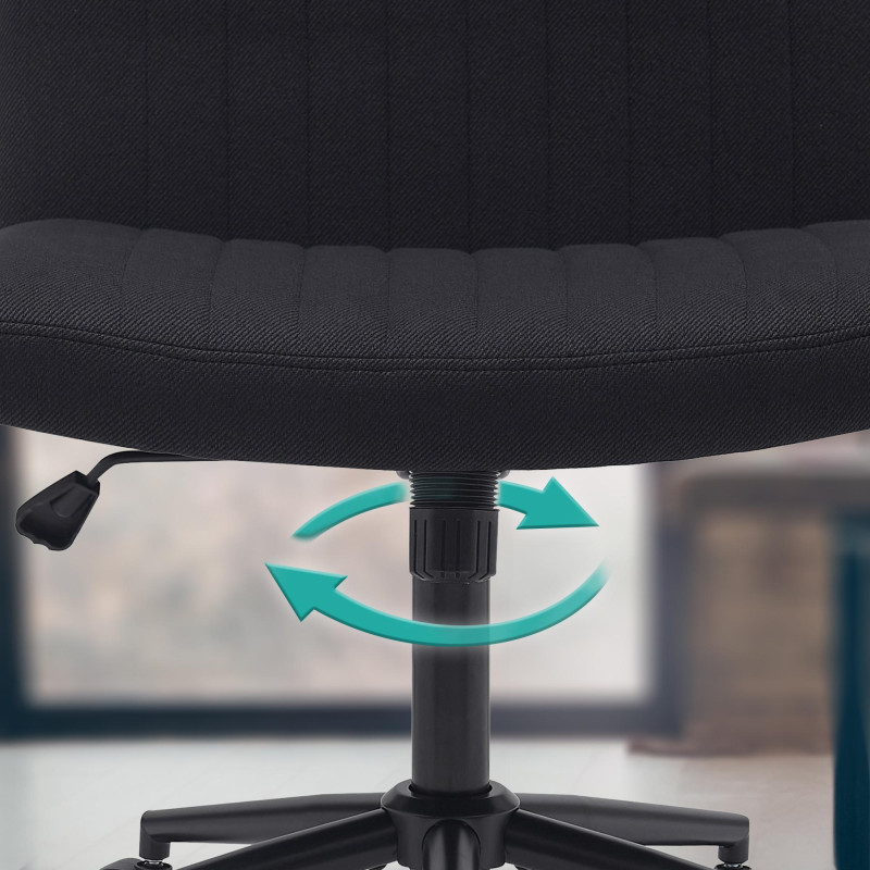 Chaise de bureau en tissu Kingman noir