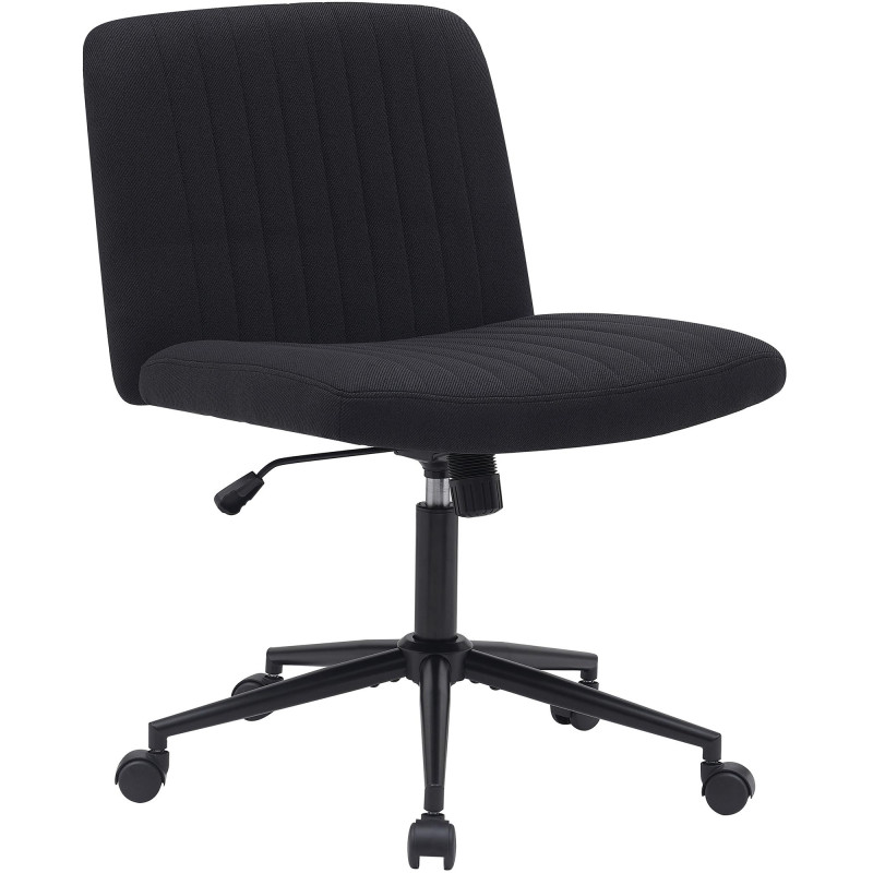 Chaise de bureau en tissu Kingman noir