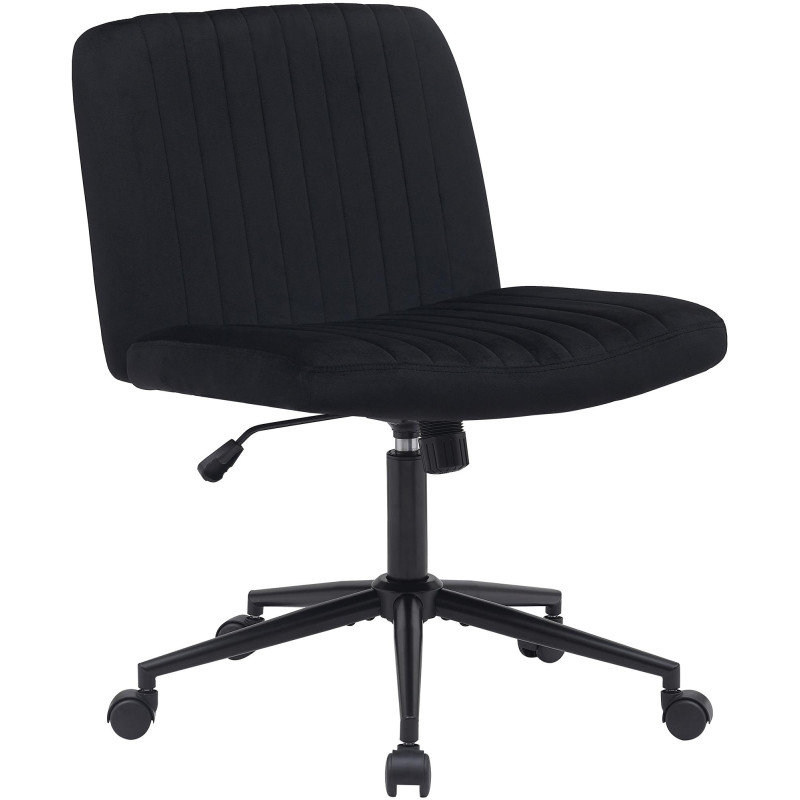 Chaise de bureau en velours Kingman noir