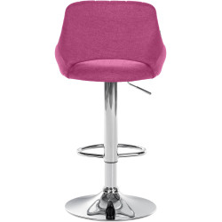 Tabouret de bar Milet, tissu, chrome, violet