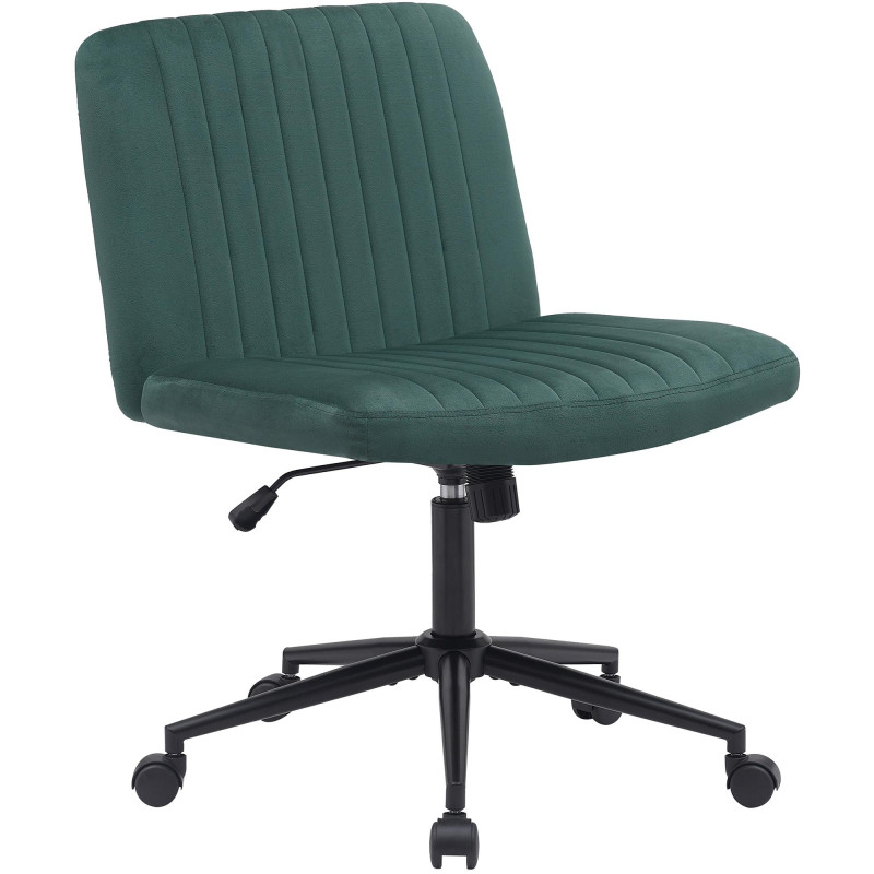 Chaise de bureau en velours Kingman vert