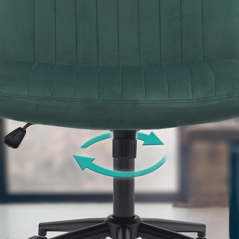Chaise de bureau en velours Kingman vert