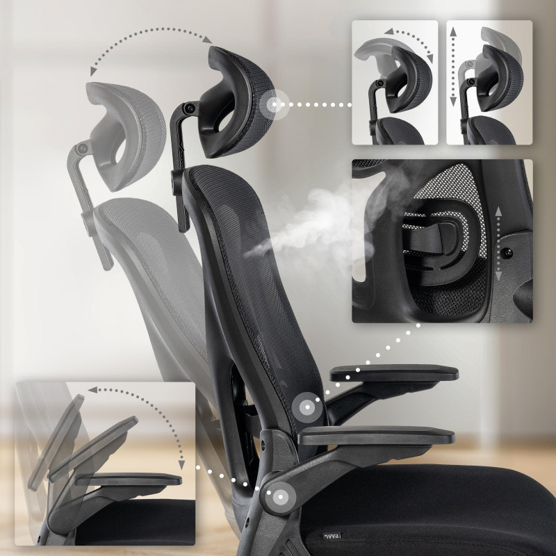 Chaise de bureau Roseburg noir