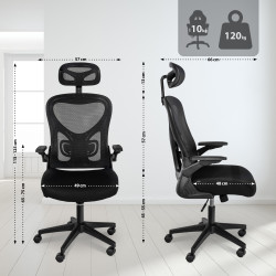 Chaise de bureau Roseburg noir