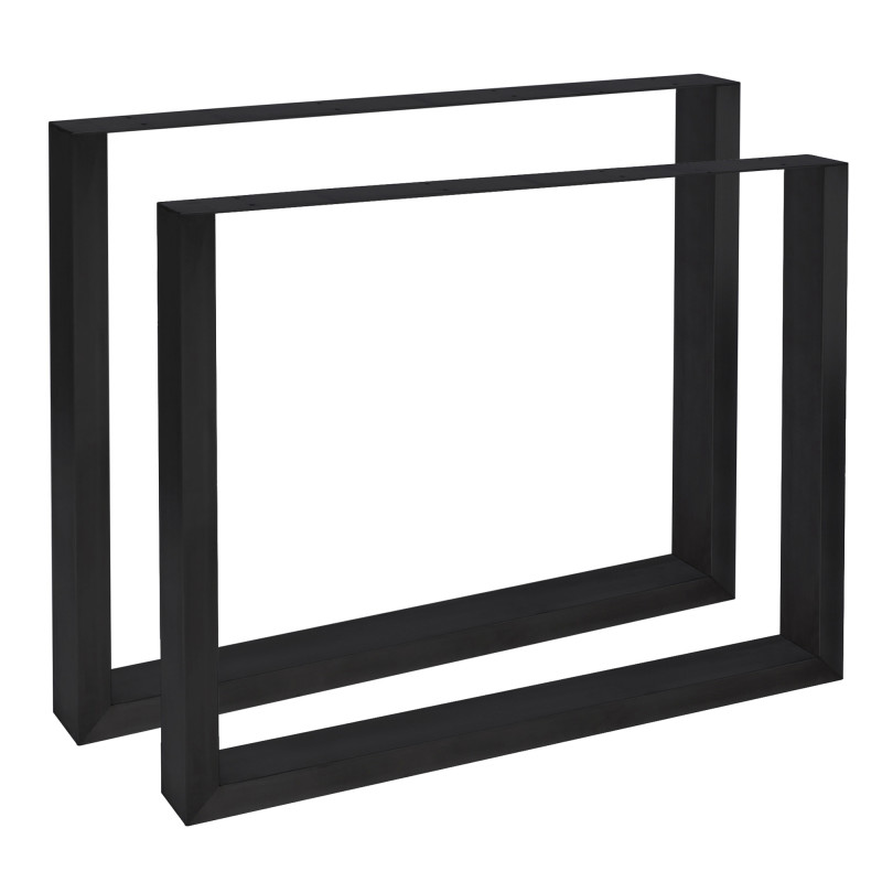 2x pieds de tables à manger Velden 70 cm noir