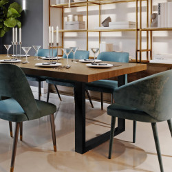2x pieds de tables à manger Velden 70 cm noir