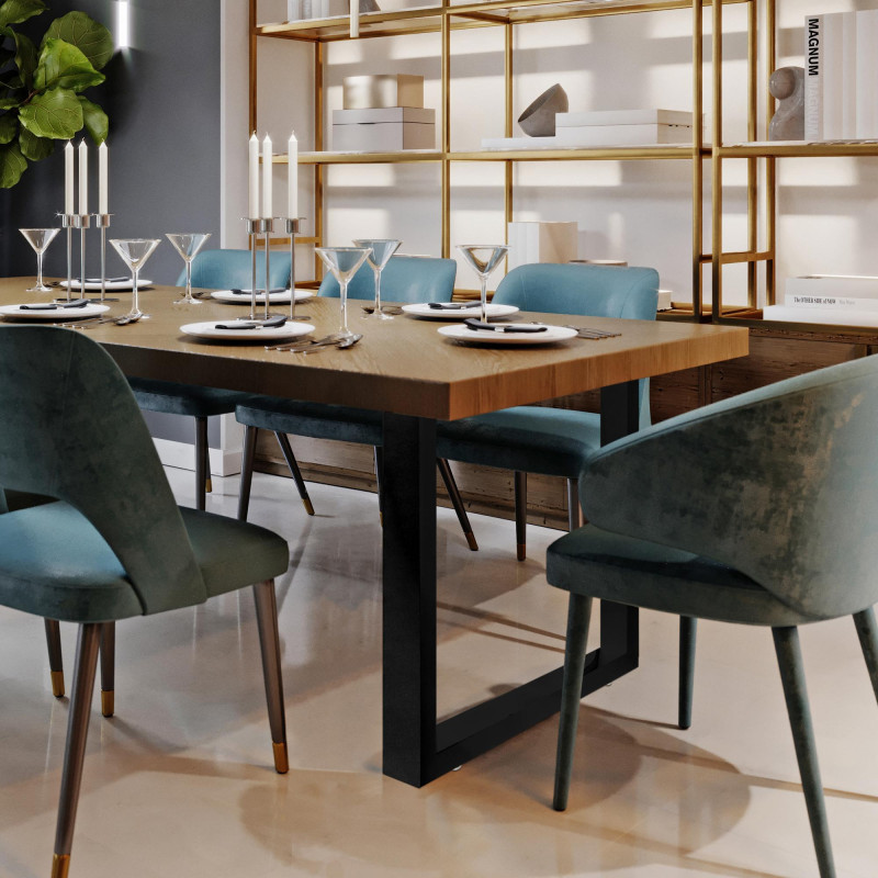 2x pieds de tables à manger Velden 70 cm noir