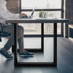 2x pieds de tables à manger Velden 70 cm noir