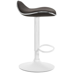 Tabouret de bar Shanghai, tissu blanc/gris foncé