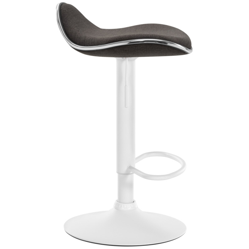 Tabouret de bar Shanghai, tissu blanc/gris foncé