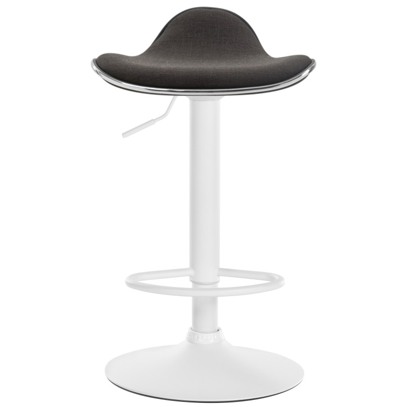 Tabouret de bar Shanghai, tissu blanc/gris foncé