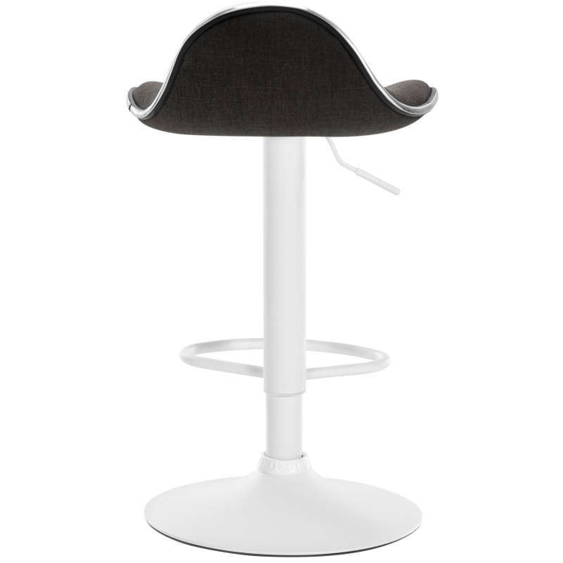 Tabouret de bar Shanghai, tissu blanc/gris foncé