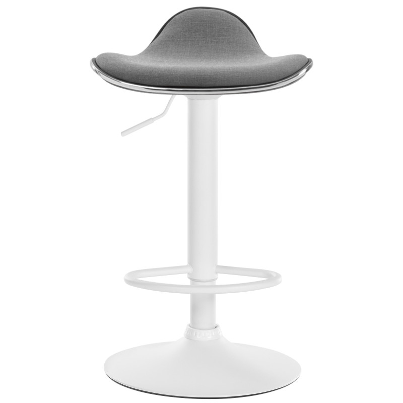 Tabouret de bar Shanghai, tissu, blanc/gris clair