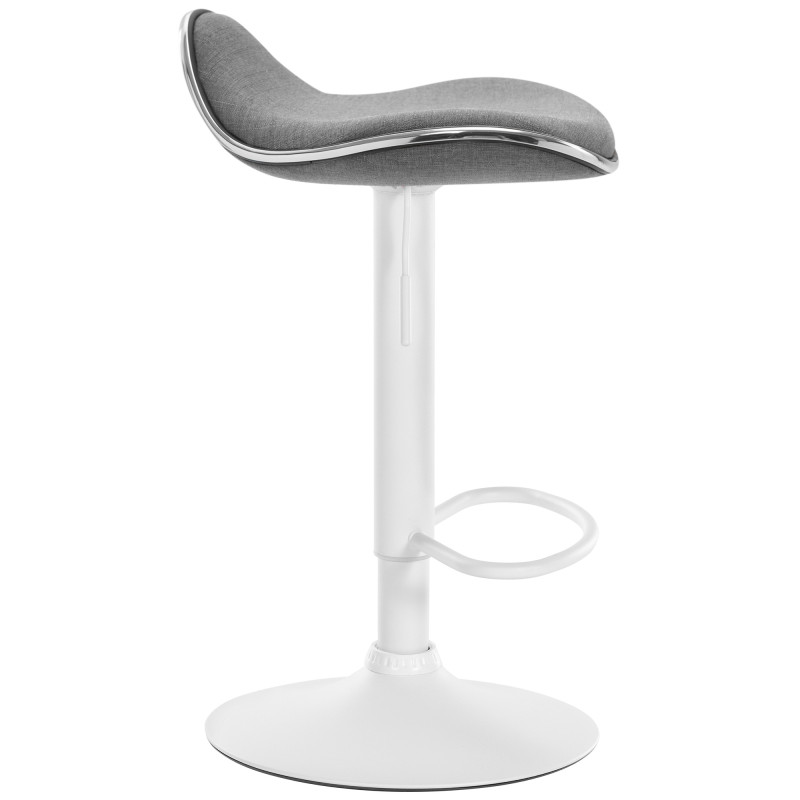 Tabouret de bar Shanghai, tissu, blanc/gris clair