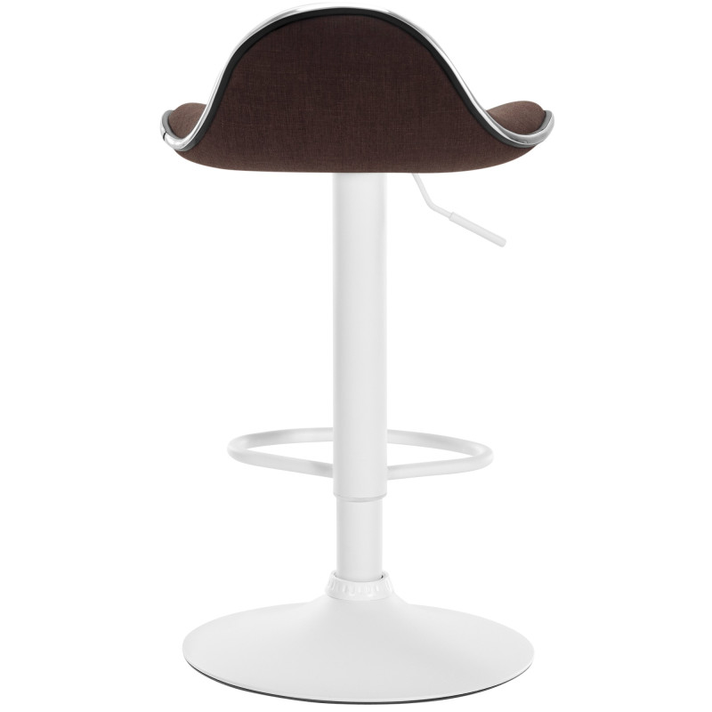 Tabouret de bar Shanghai, tissu, blanc/marron