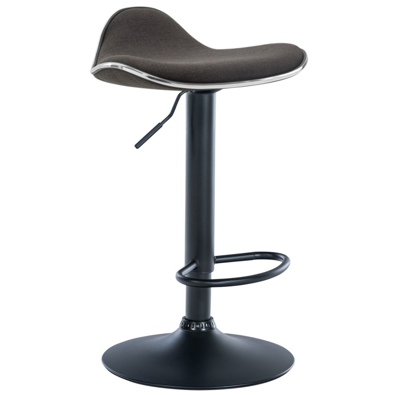 Tabouret de bar Shanghai, tissu noir/gris foncé