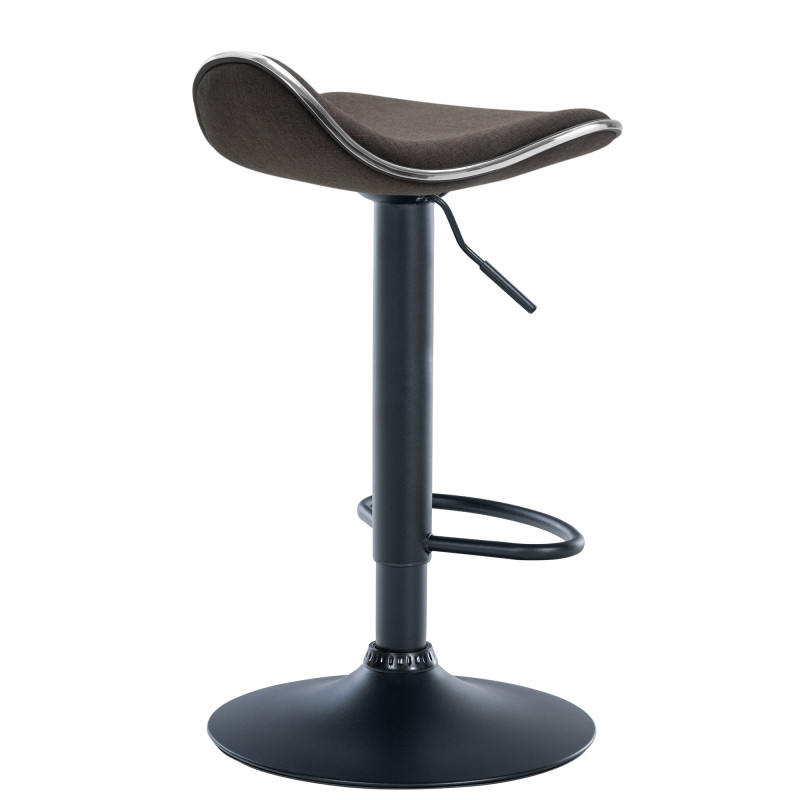 Tabouret de bar Shanghai, tissu noir/gris foncé
