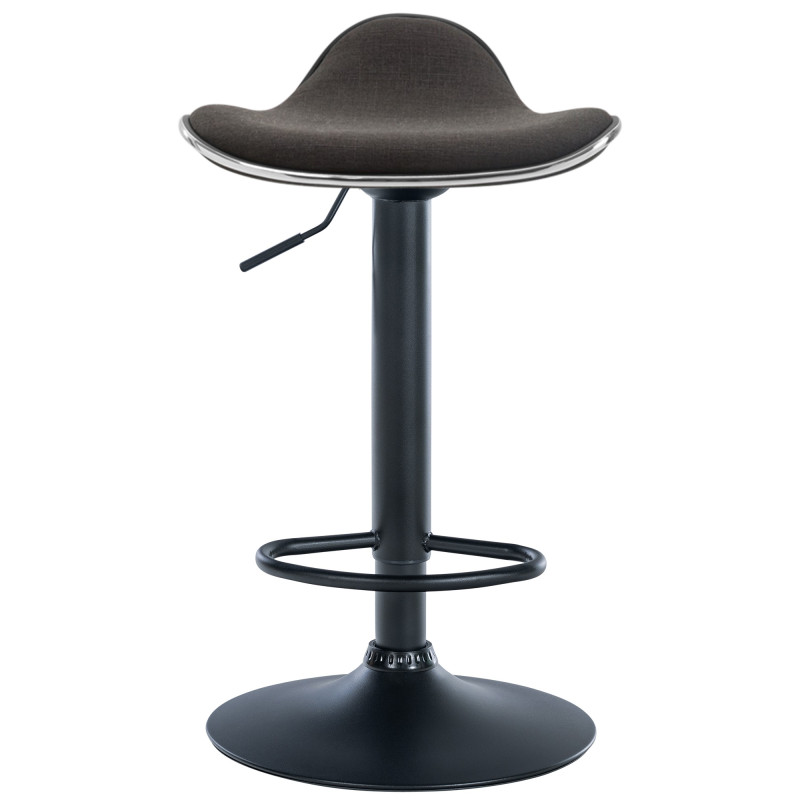 Tabouret de bar Shanghai, tissu noir/gris foncé