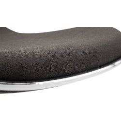 Taburete de bar Shanghai, tapizado en tela negra/gris oscuro