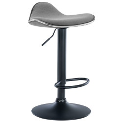 Tabouret de bar Shanghai, tissu noir/gris clair