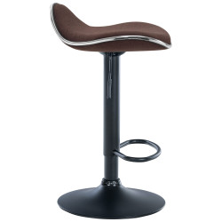 Tabouret de bar Shanghai, tissu noir et marron