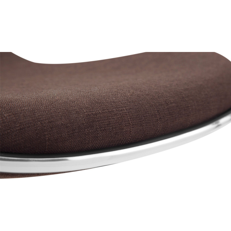 Tabouret de bar Shanghai, tissu noir et marron