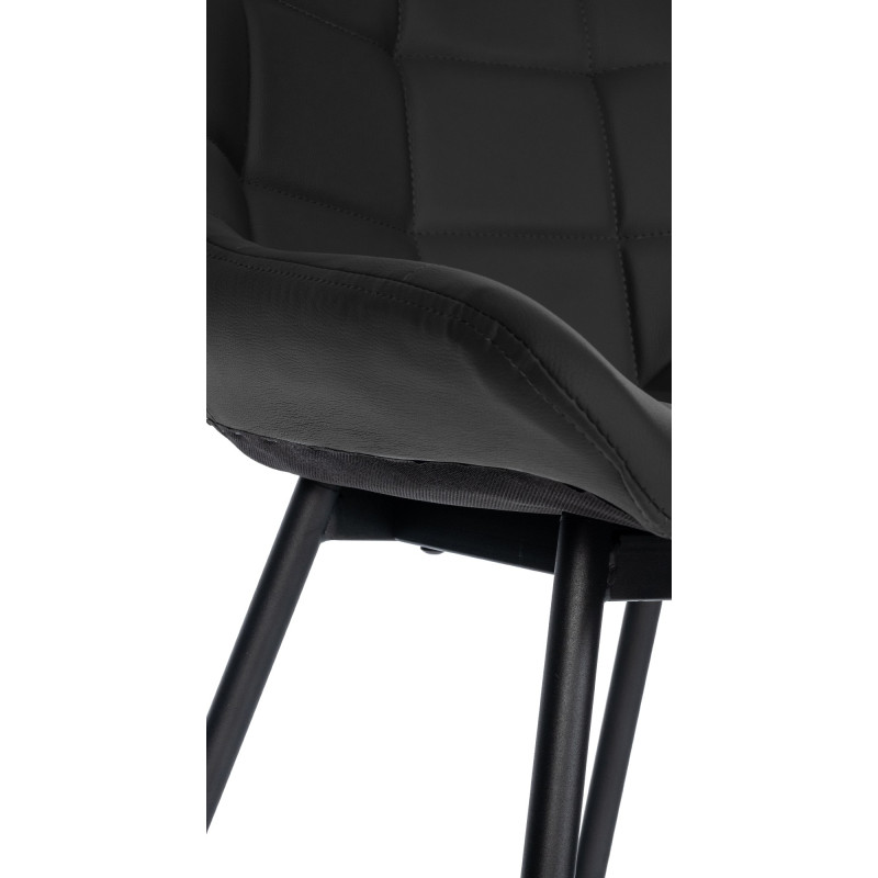 Tabouret de bar Weston, similicuir, noir