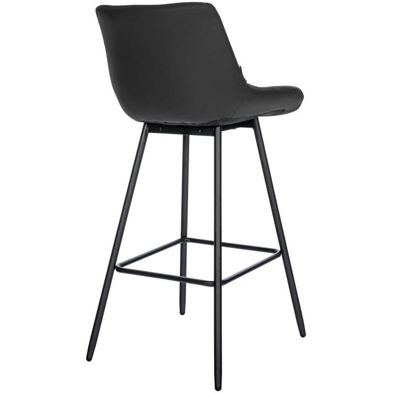 Tabouret de bar Weston, similicuir, noir