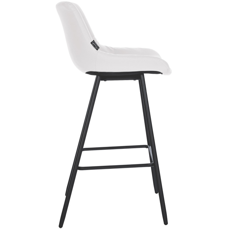 Tabouret de bar Weston, similicuir, blanc