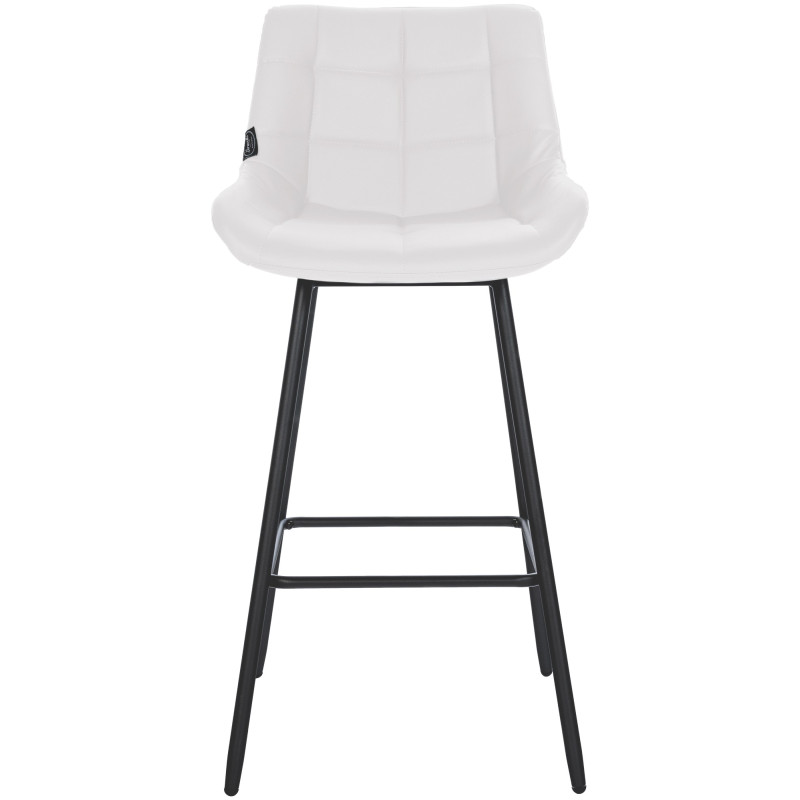 Tabouret de bar Weston, similicuir, blanc