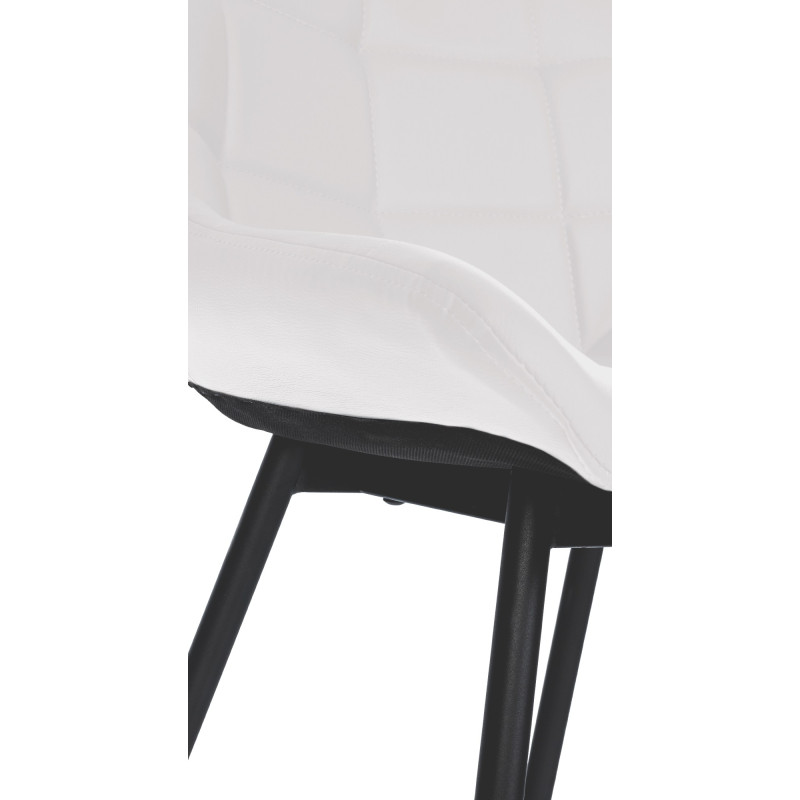 Tabouret de bar Weston, similicuir, blanc