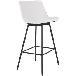 Taburete de bar Weston, imitación de cuero, blanco