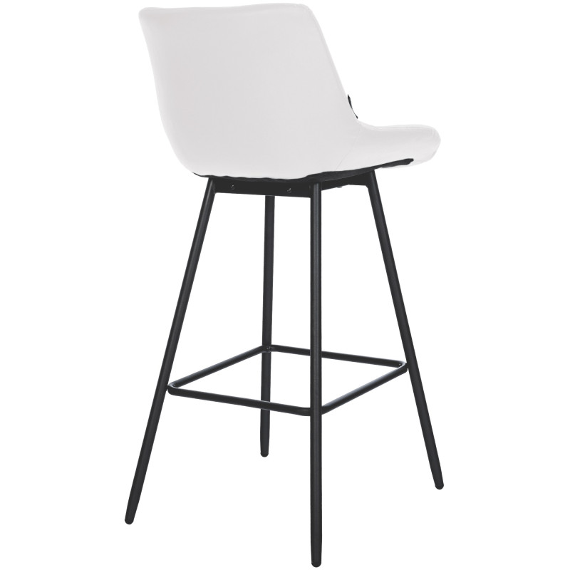 Taburete de bar Weston, imitación de cuero, blanco