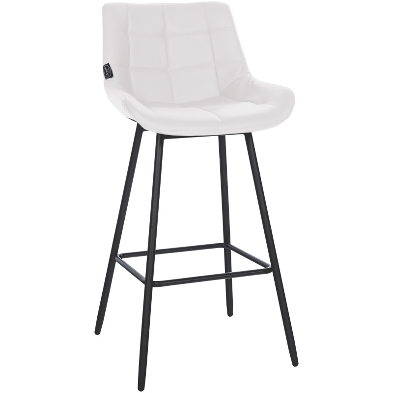 Tabouret de bar Weston, similicuir, blanc