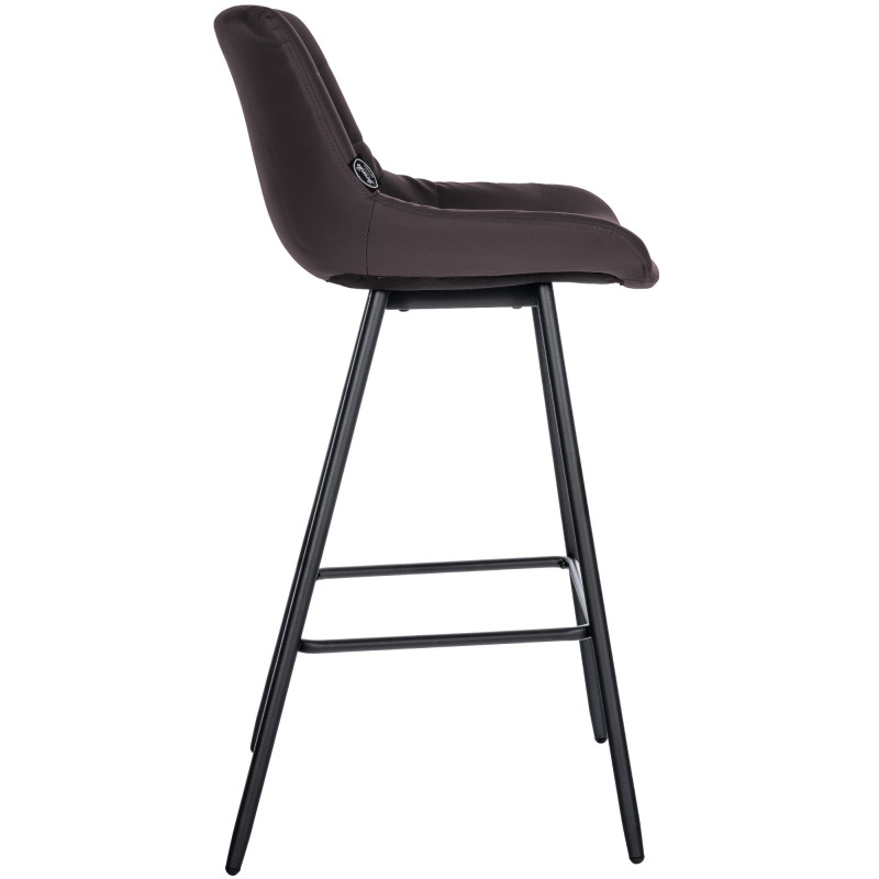 Tabouret de bar Weston, similicuir, marron