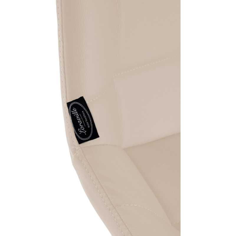 Banqueta giratória Weston, em couro sintético, cor creme.