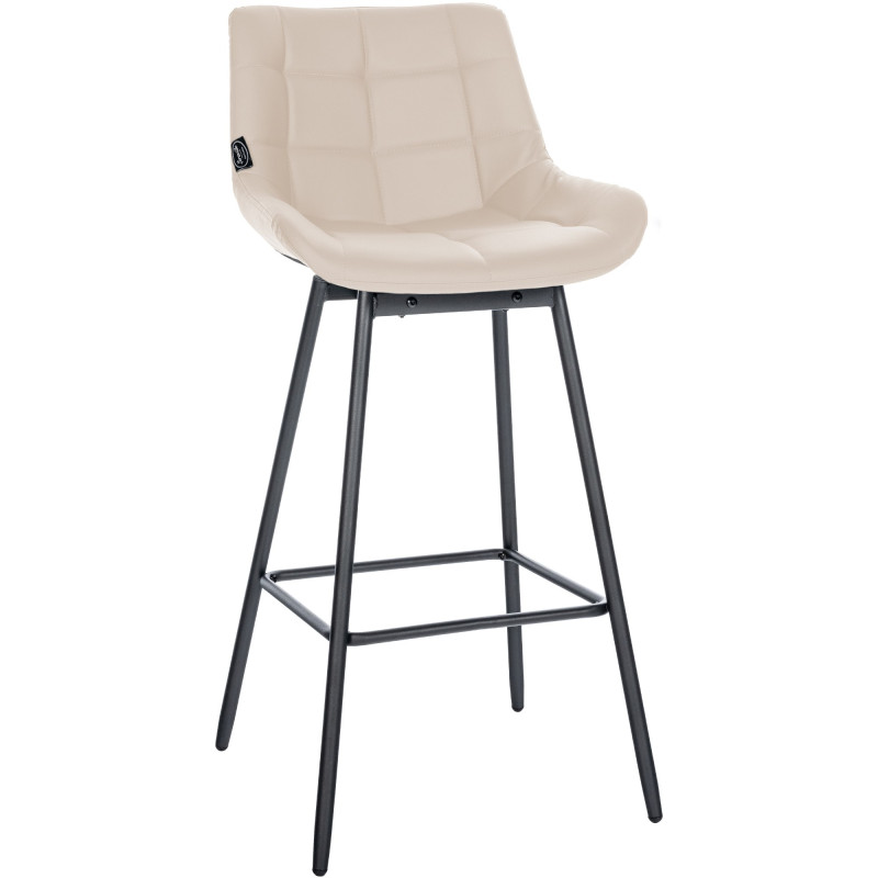 Tabouret de bar pivotant Weston, similicuir, crème