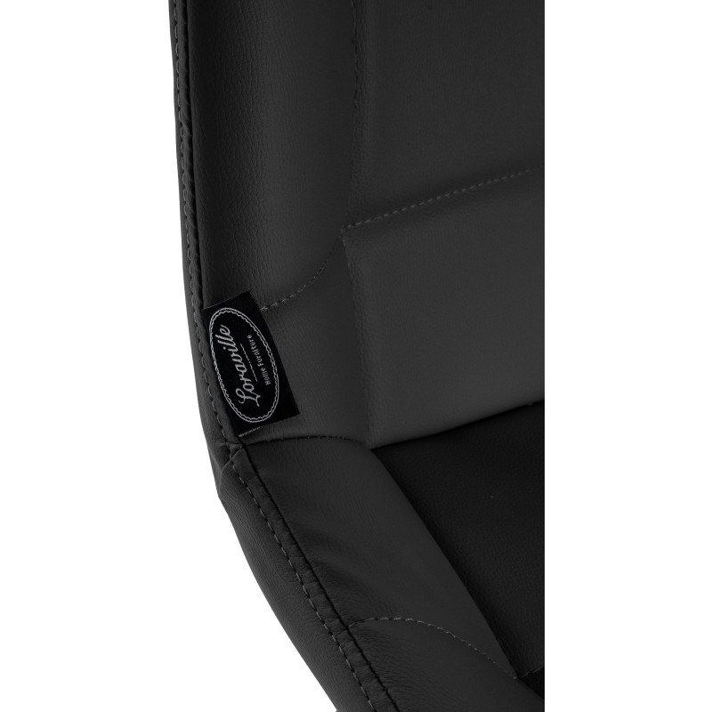 Tabouret de bar pivotant Weston, similicuir, noir