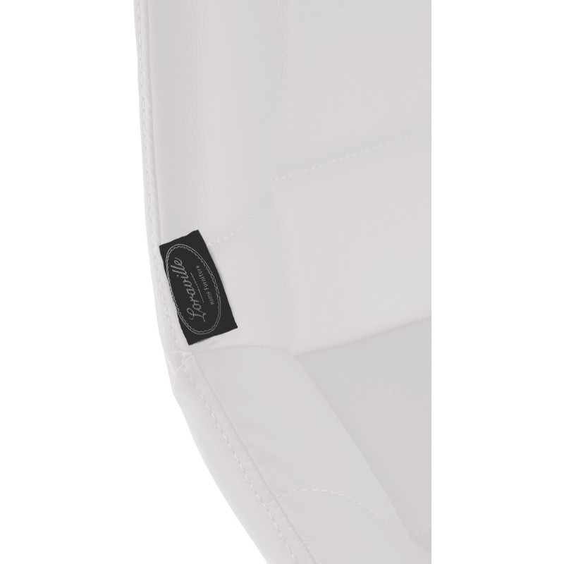 Tabouret de bar pivotant Weston, similicuir, blanc