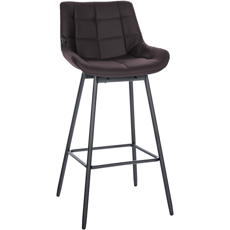 Tabouret de bar pivotant Weston, similicuir, marron
