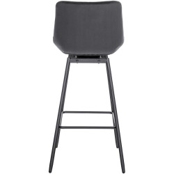 Tabouret de bar pivotant Weston, velours, gris foncé