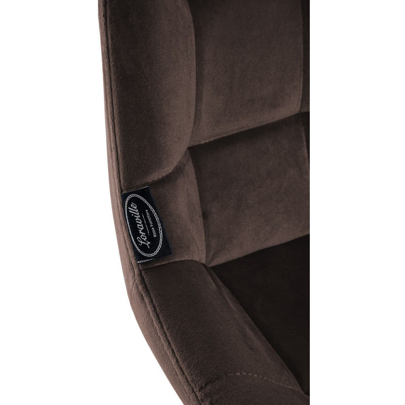 Tabouret de bar pivotant Weston, velours, marron