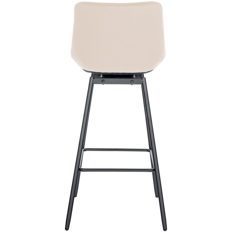 Taburete giratorio Weston, terciopelo, crema